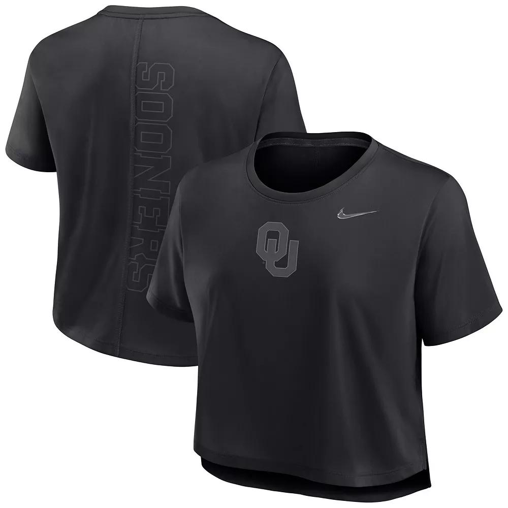 Women's Nike Black Ohio State Buckeyes Performance Cropped T-Shirt, Size: XL Product Image