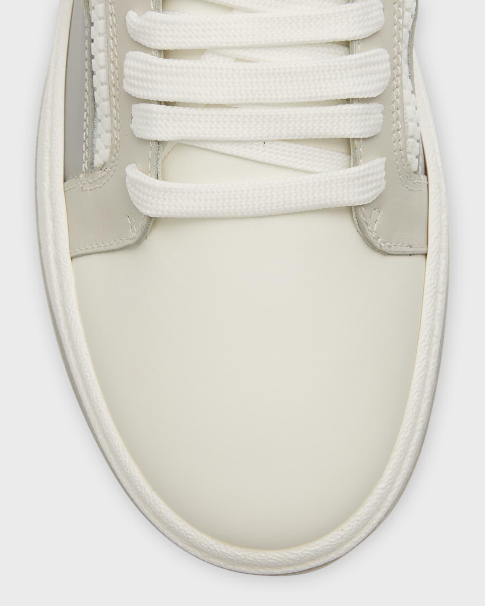 Men's Leather Low-Top Zip Sneakers Product Image