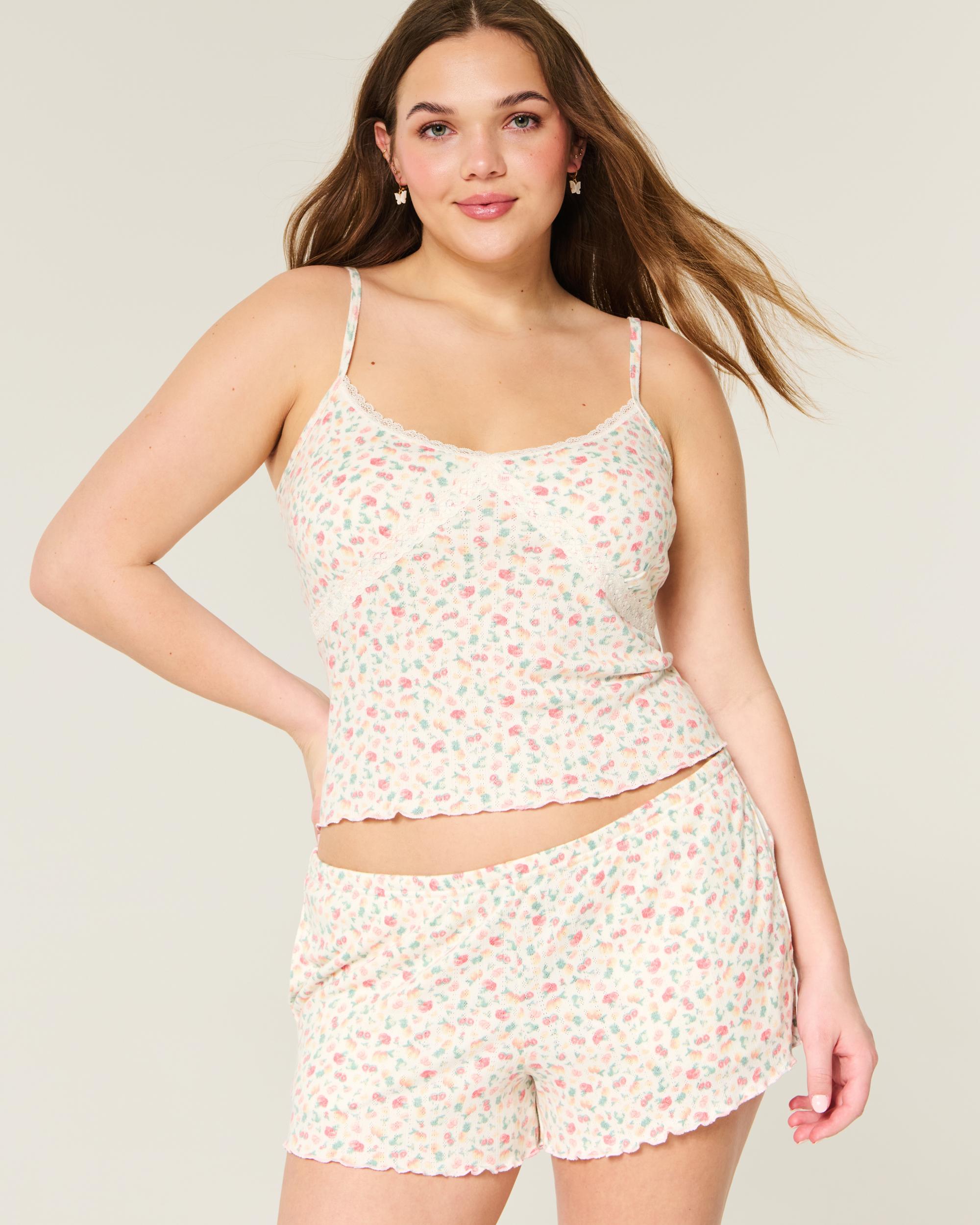 Cozy Lace Pointelle Cami & Shorts Set Product Image