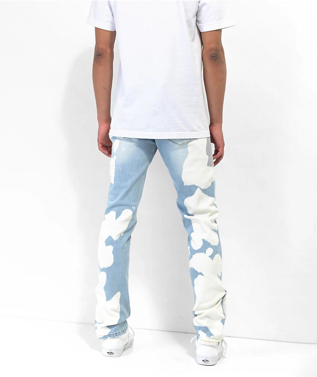 Ninth Hall Rogue Tapered Printed Smoke Skinny Jeans Product Image