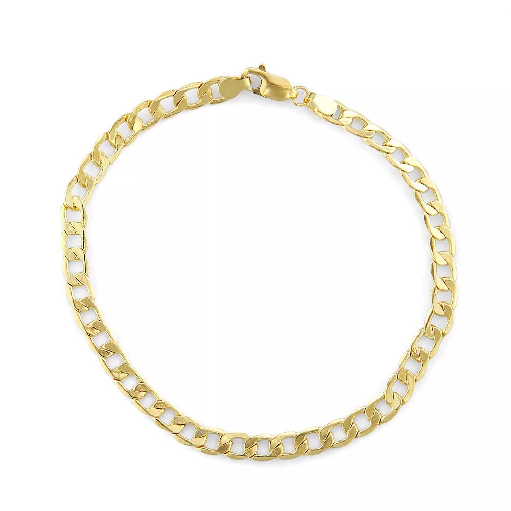 Jordan Blue Men's 14k Gold 5.3mm Cuban Curb Chain Bracelet, Size: 8", Yellow Product Image