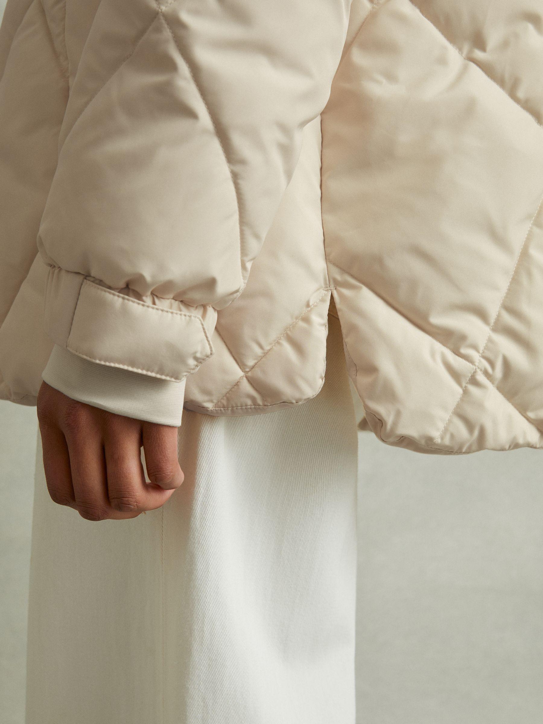 Quilted Puffer Coat in Cream Product Image
