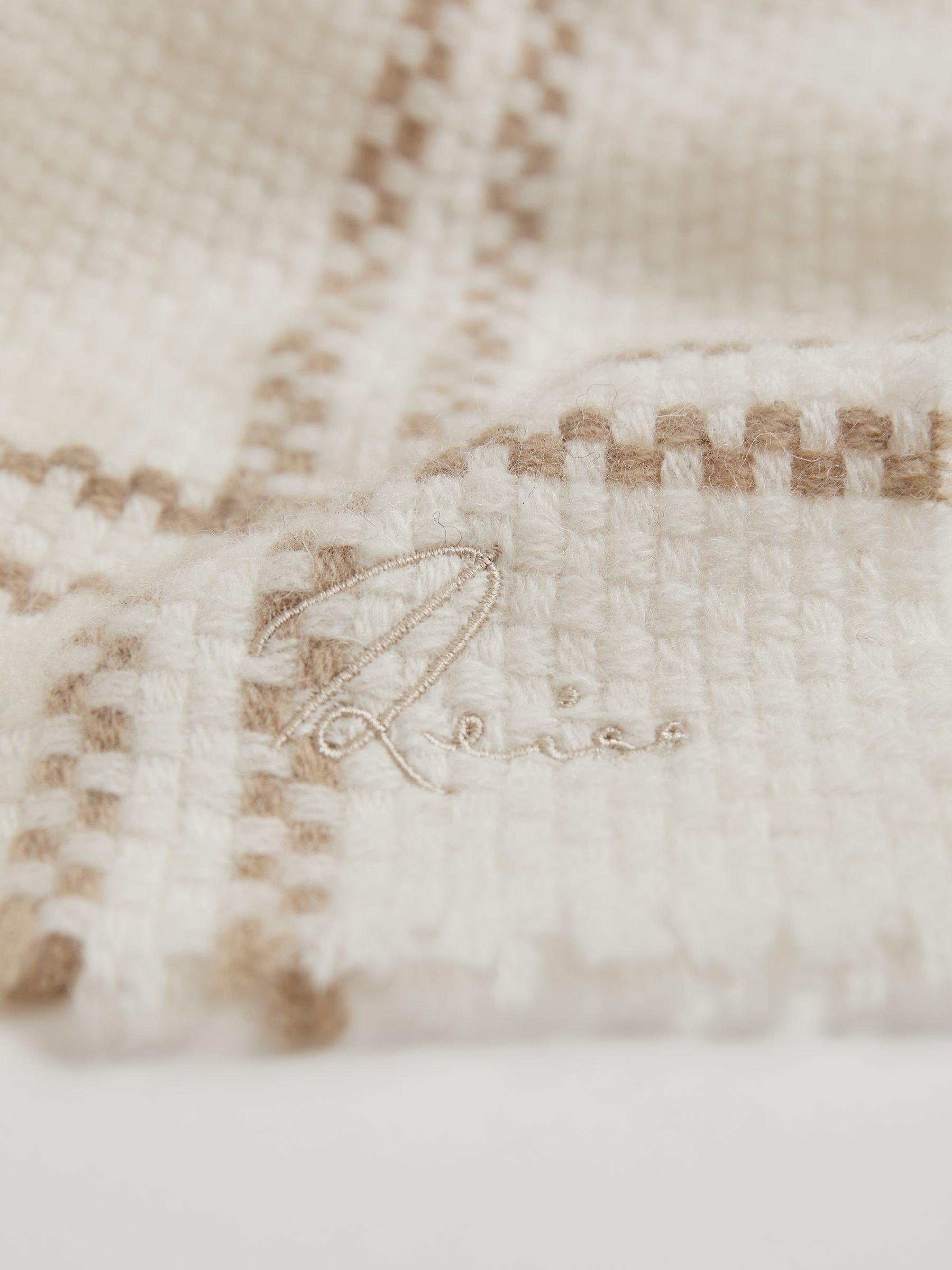 Wool-Cashmere Fringed Scarf in Cream Product Image