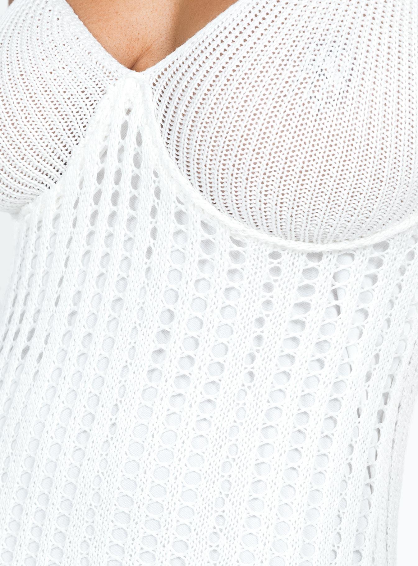 Francie Knit Midi Dress White Product Image