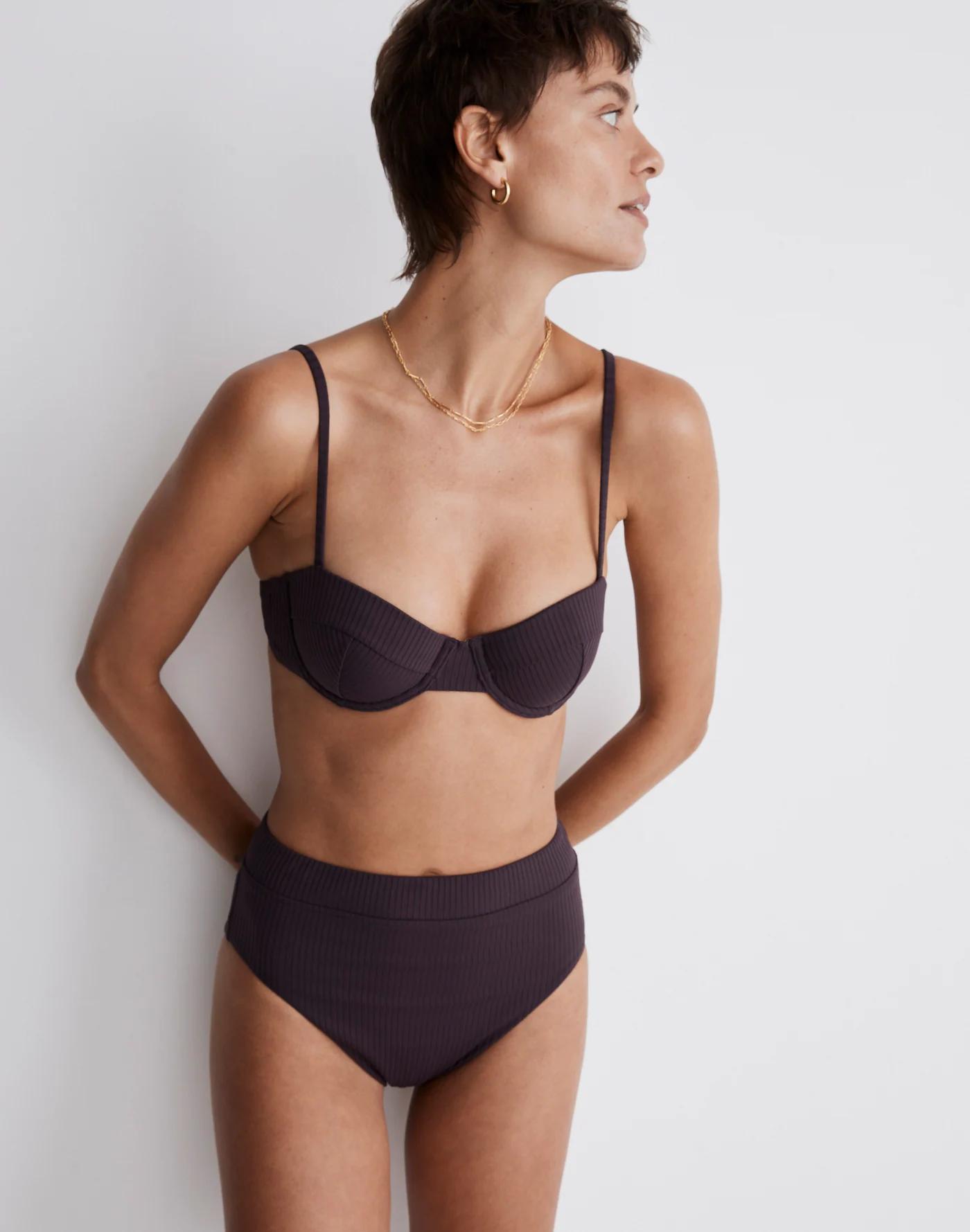 Ribbed Balconette Bikini Top Product Image