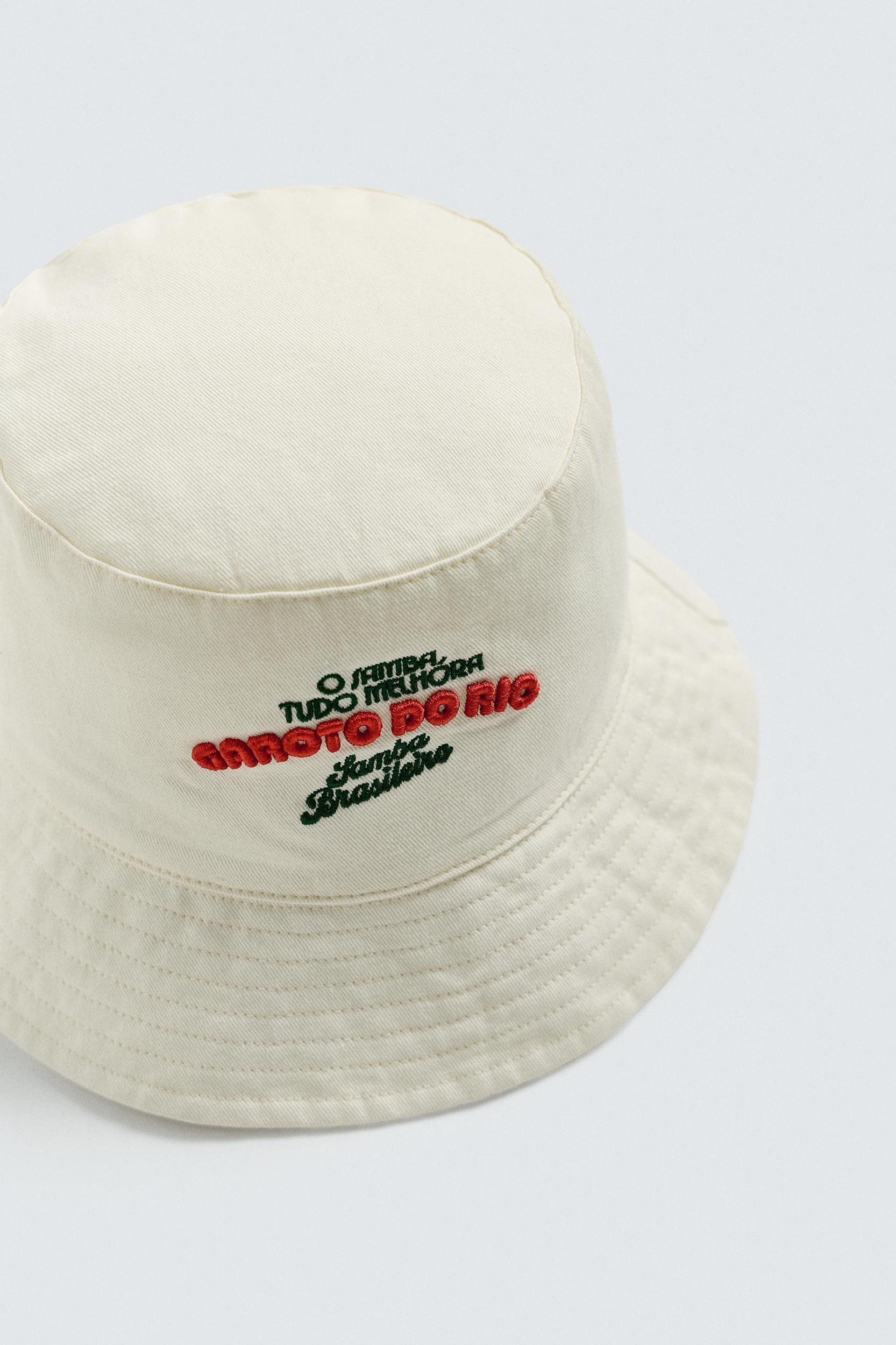 CONTRAST EMBROIDERY BUCKET HAT Product Image
