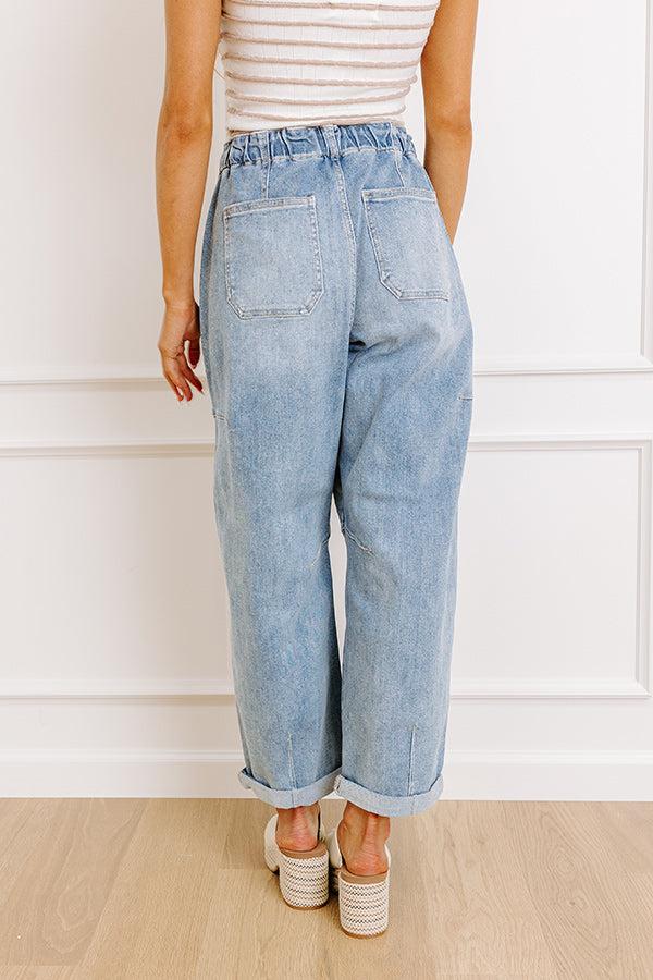 RISEN Lillian High Waist Barrel Leg Cargo Jean Product Image