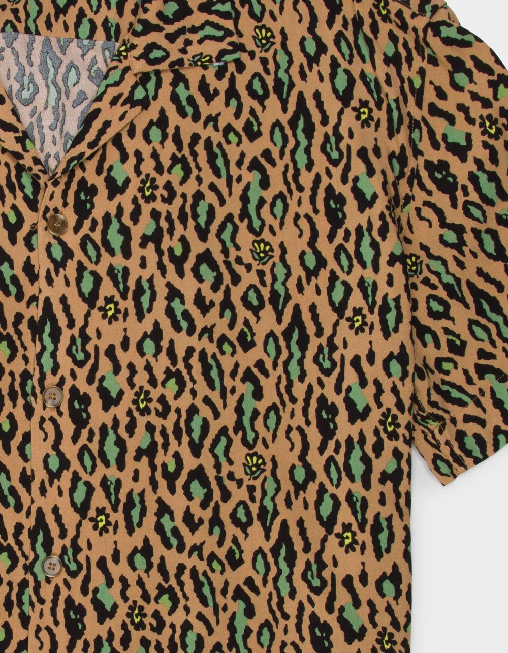 RHYTHM Leopard Print Mens Button Up Shirt  - LEOPARD Product Image