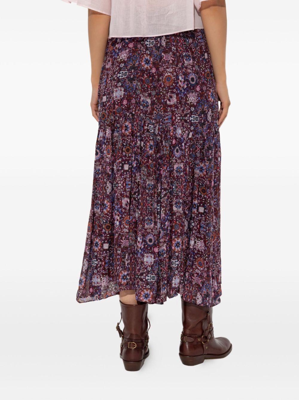 pleated floral print skirt Product Image