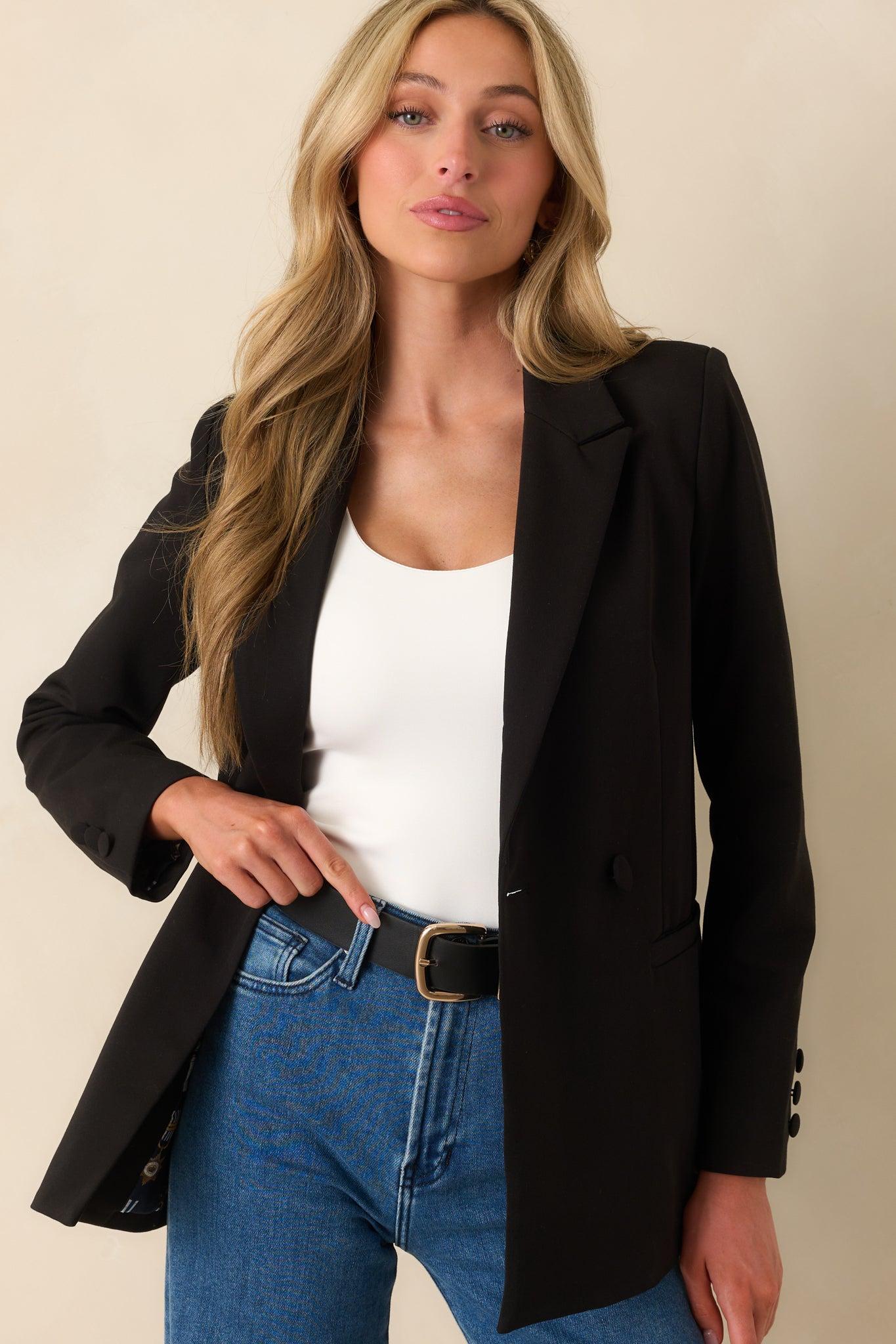 Down To Business Black Blazer Product Image