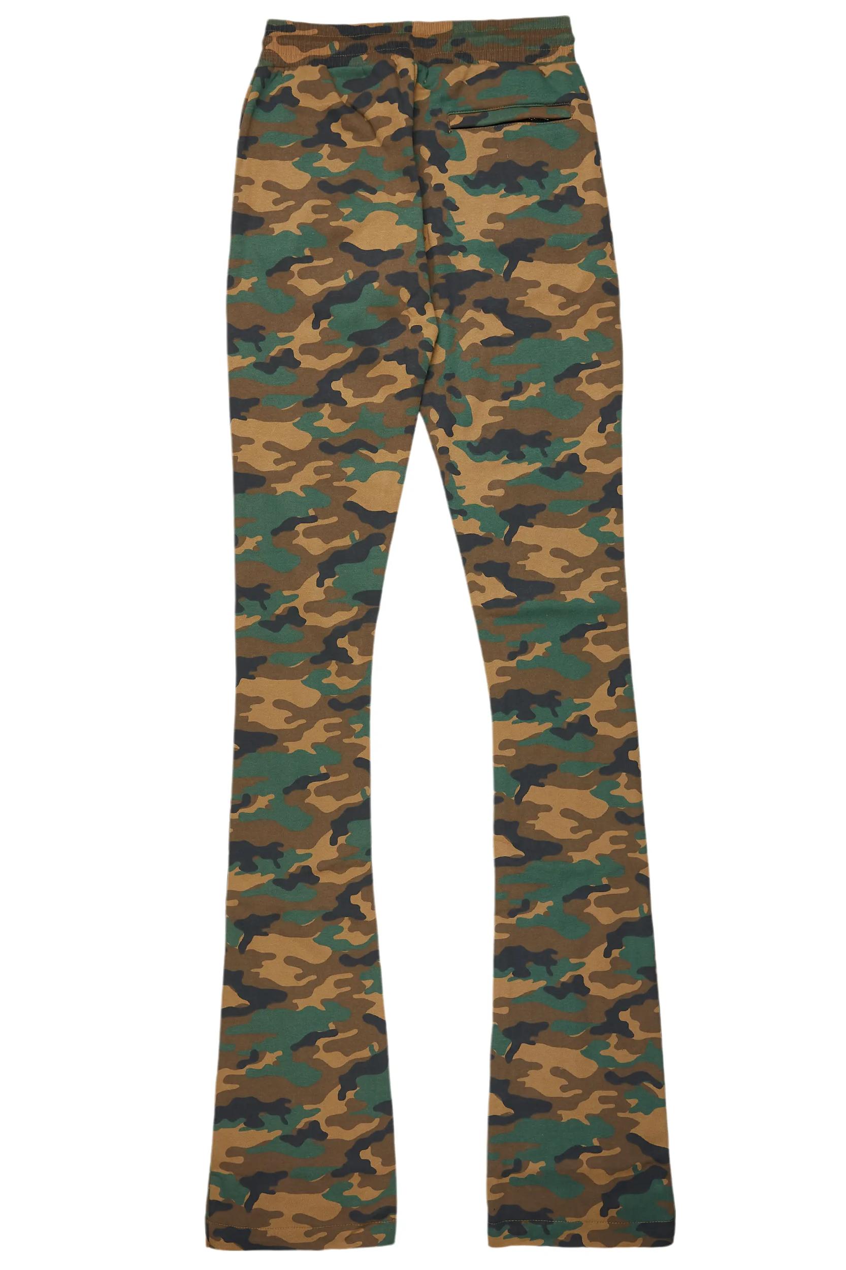 Callie Faded Camo Super Stacked Flare Pants Male Product Image