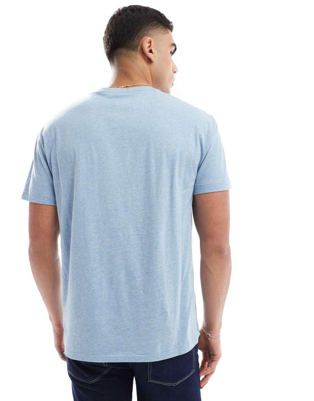 Polo Ralph Lauren icon logo pique shirt in light blue Product Image