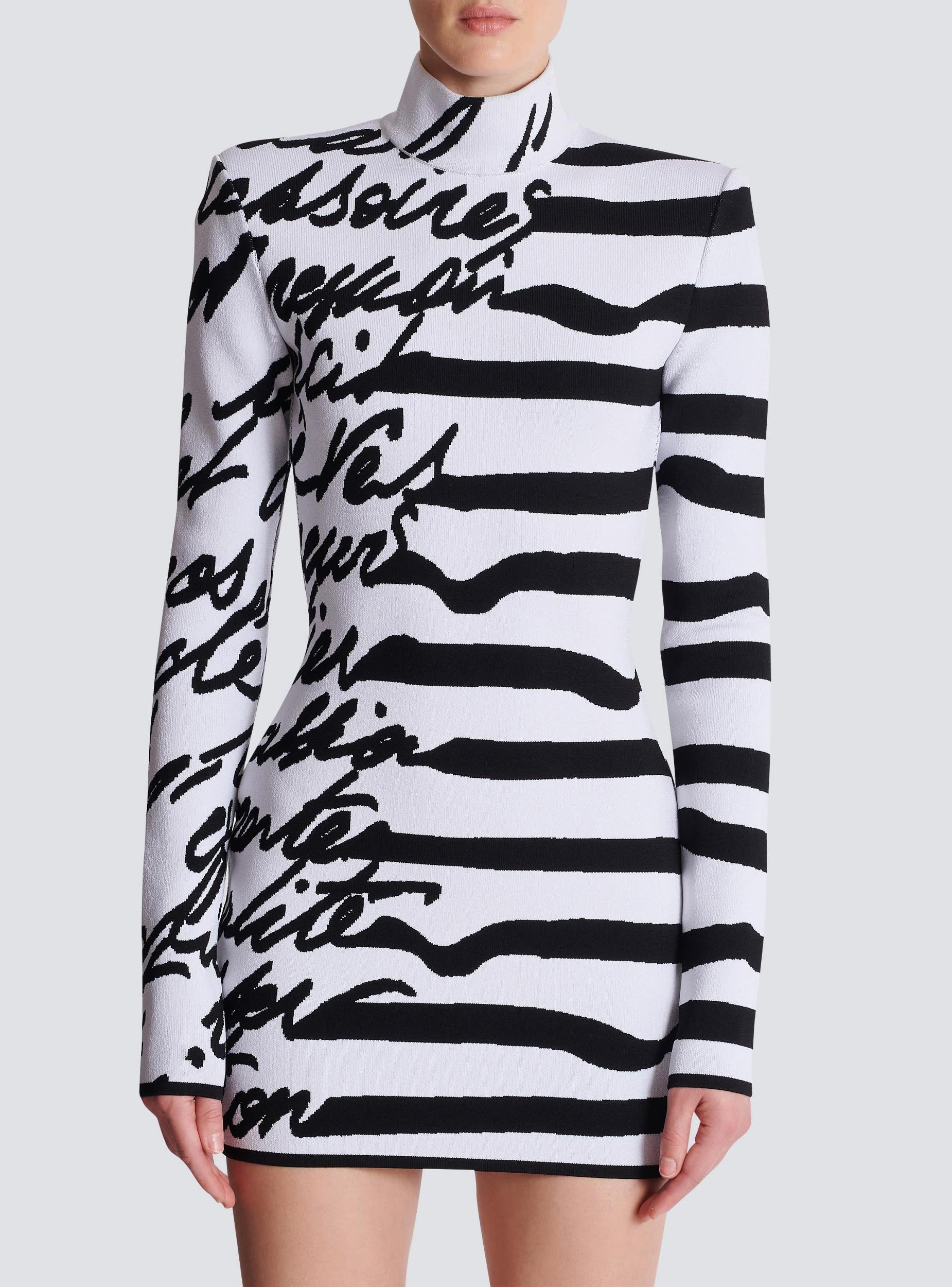 Striped "Love Letter" jacquard knit dress Product Image