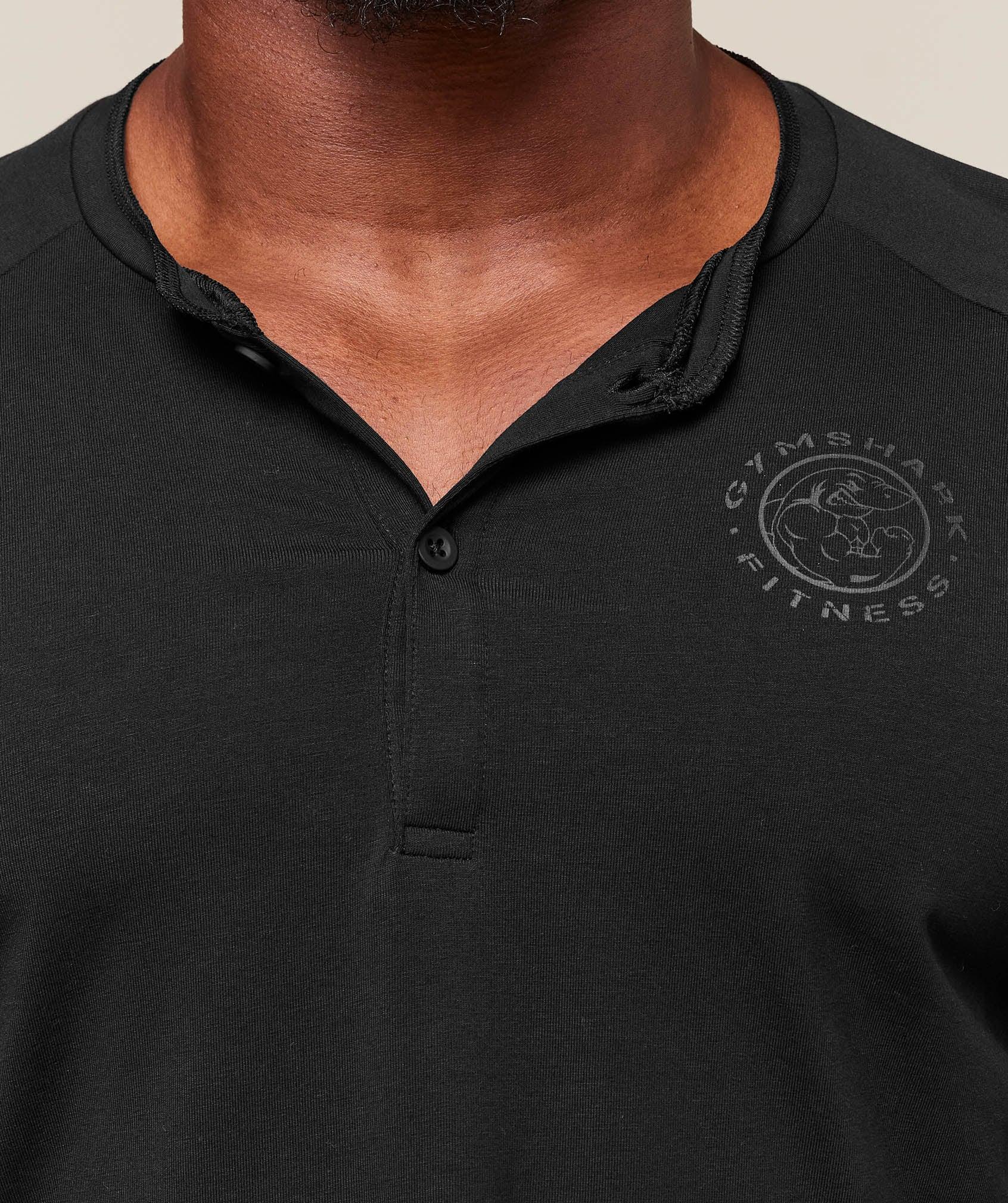 Gymshark Legacy Henley - Black Male Product Image