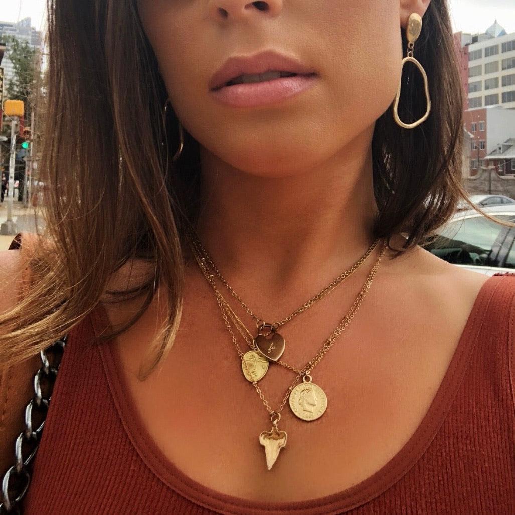 FU Heart Padlock Pendant Necklace Product Image