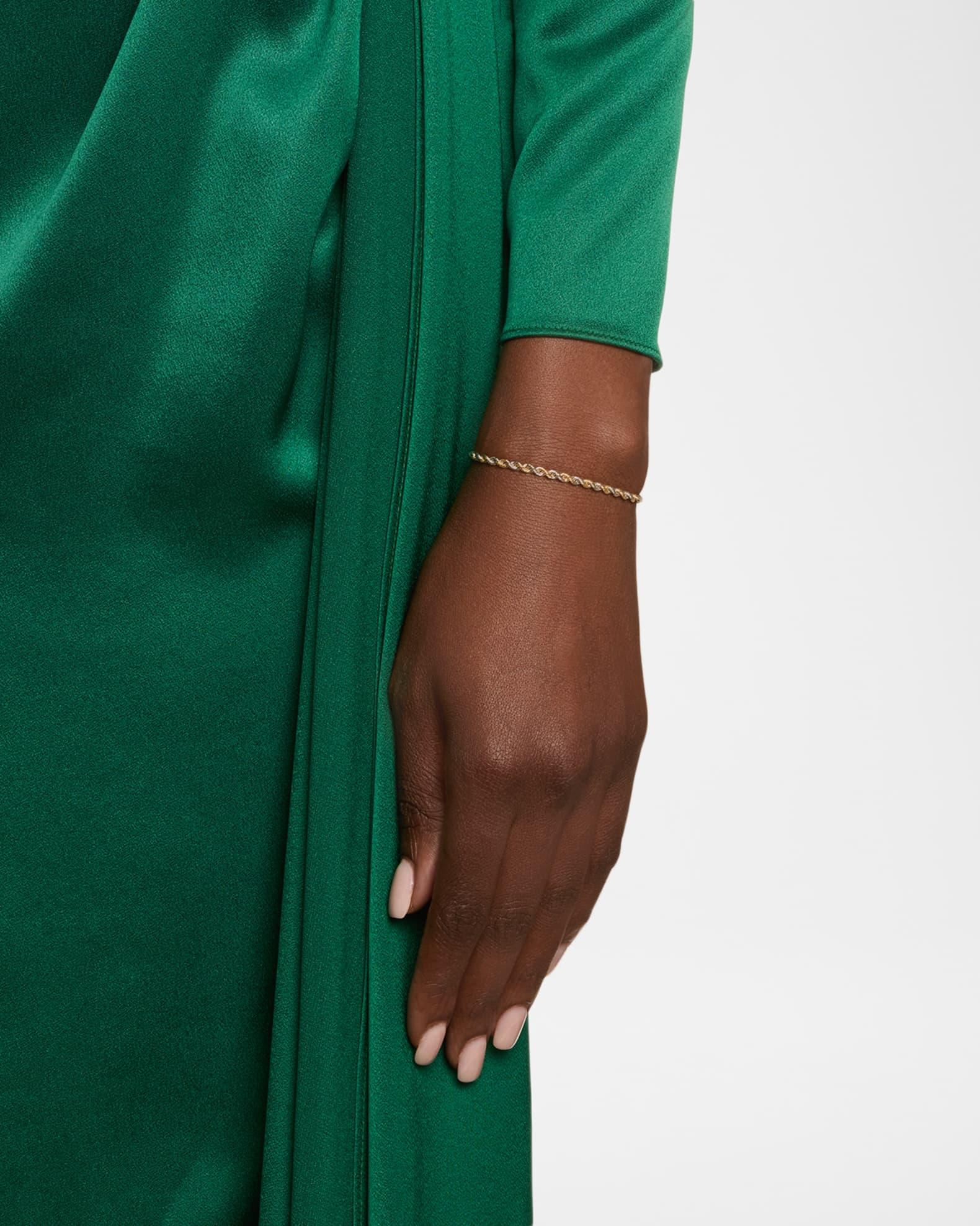 18K and Platinum Rope Chain Bracelet Product Image