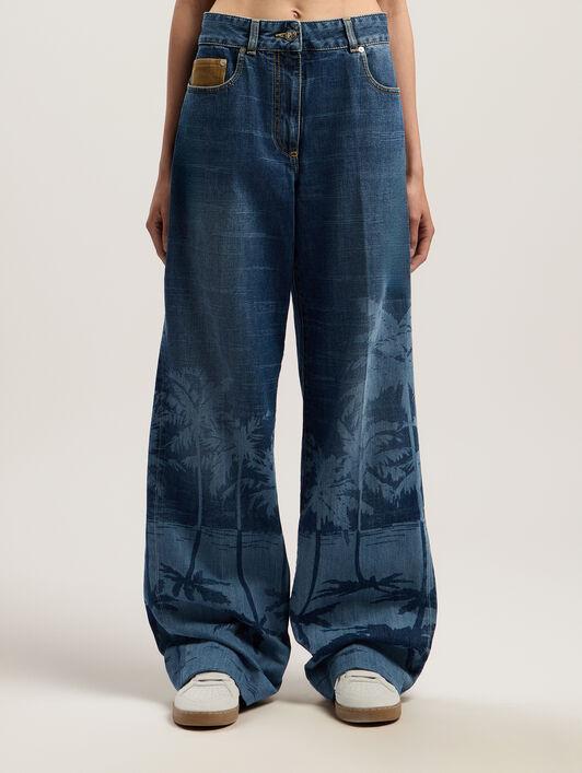 Palms Loose Denim Pants Product Image