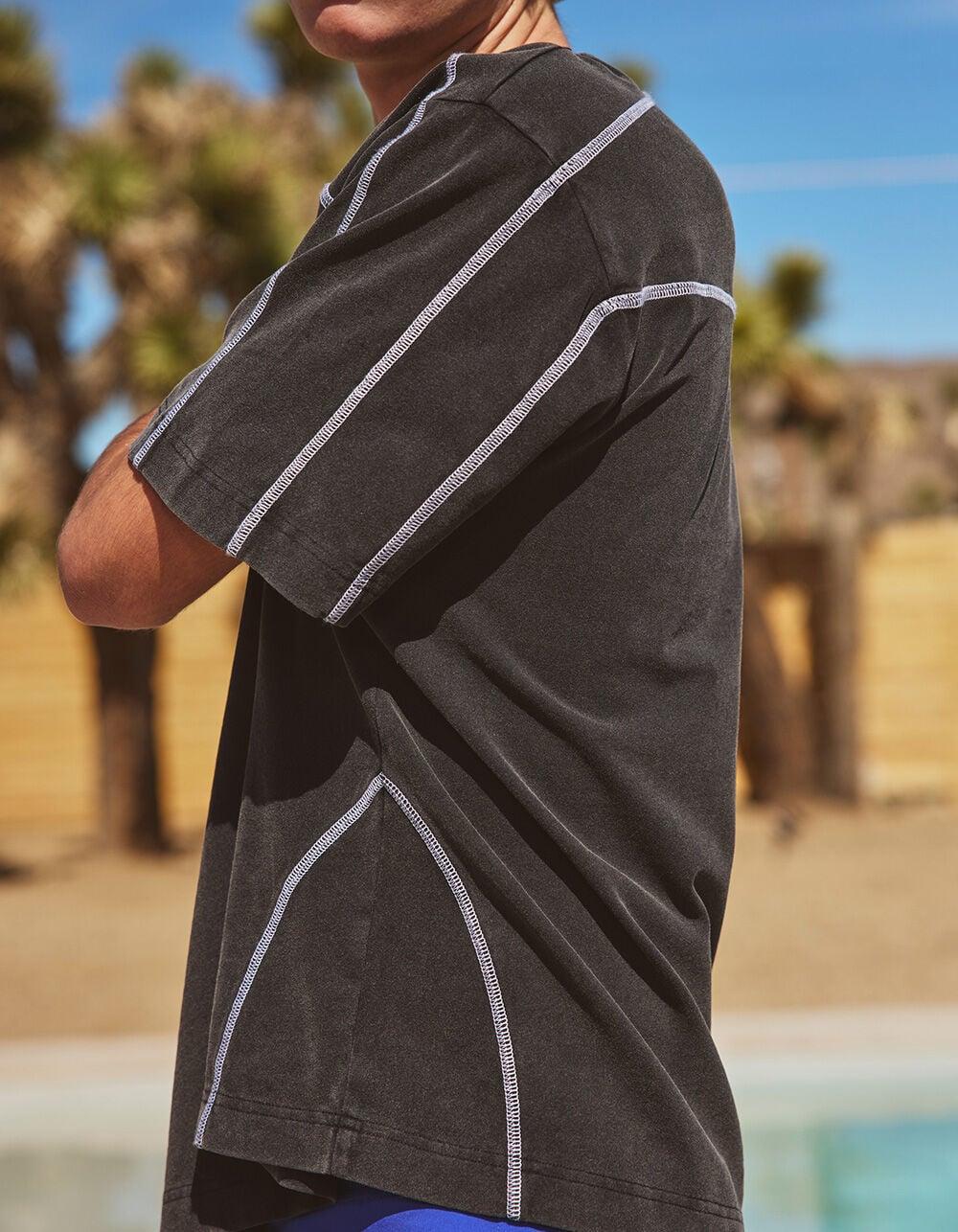 RSQ Mens Seamed Boxy Tee - BLACK Product Image