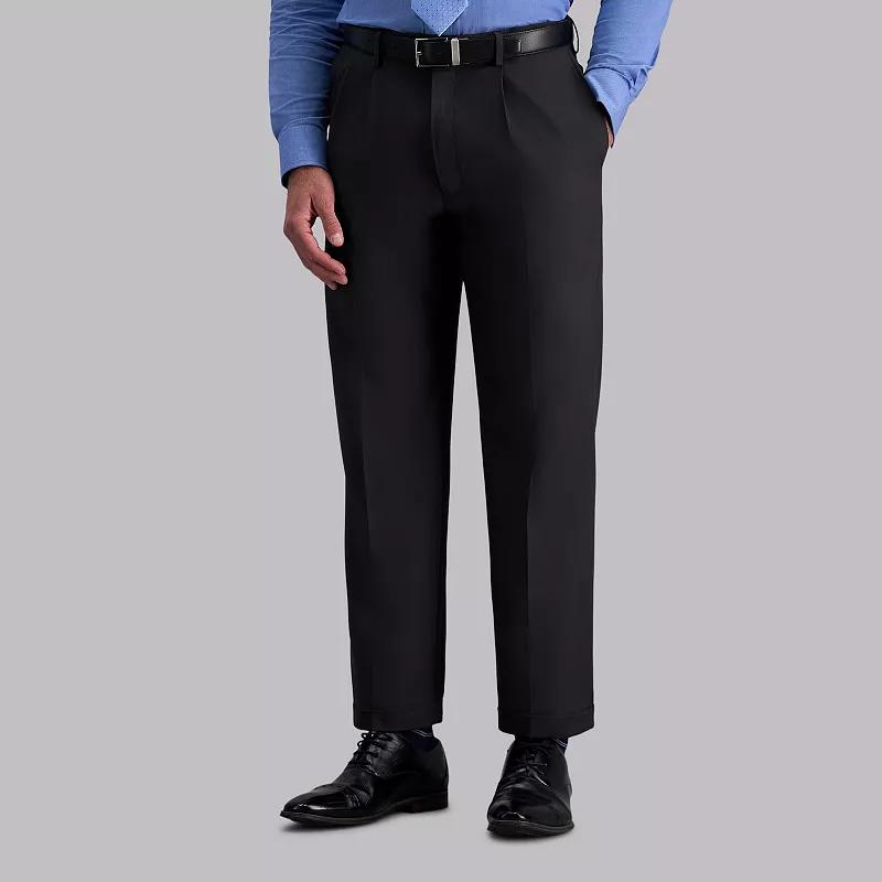 Men's Haggar® eCLo™ Stria Classic-Fit Hidden Expandable Waist Pleated Dress Pants,  Product Image