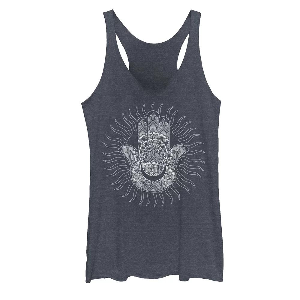 Juniors' Radial Tie-Dye Lotus Bloom Graphic Tank Top, Girl's,  Product Image