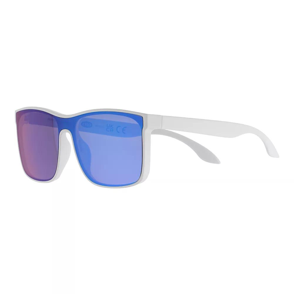 Men's Cali Blue Plastic Square Sunglasses, Shiny White Product Image
