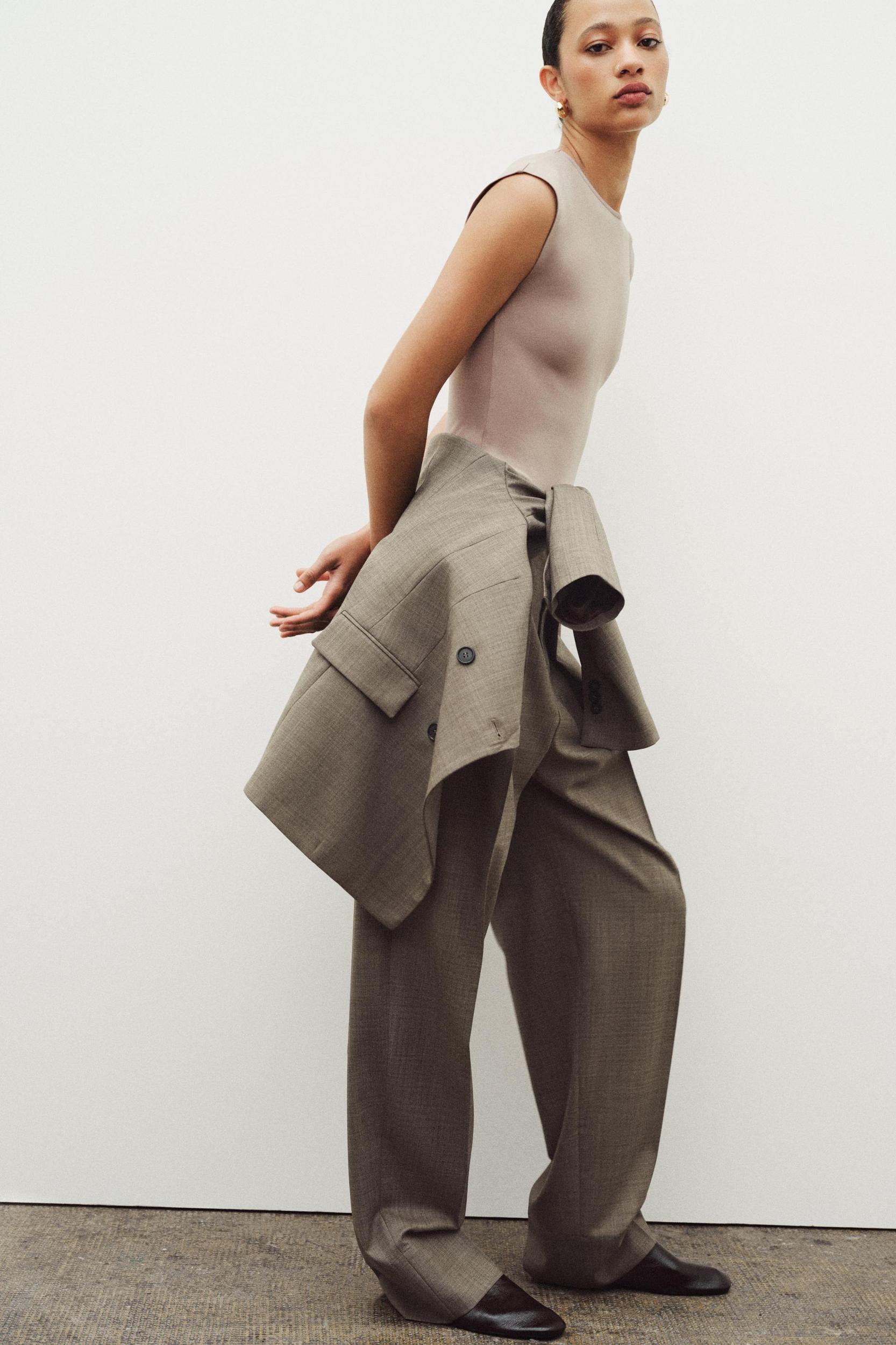 WOOL BLEND PLEATED PANTS ZW COLLECTION Product Image