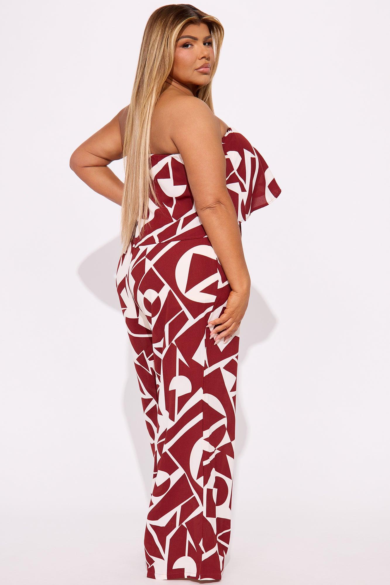 Marianna Printed Jumpsuit - Rust/combo Product Image