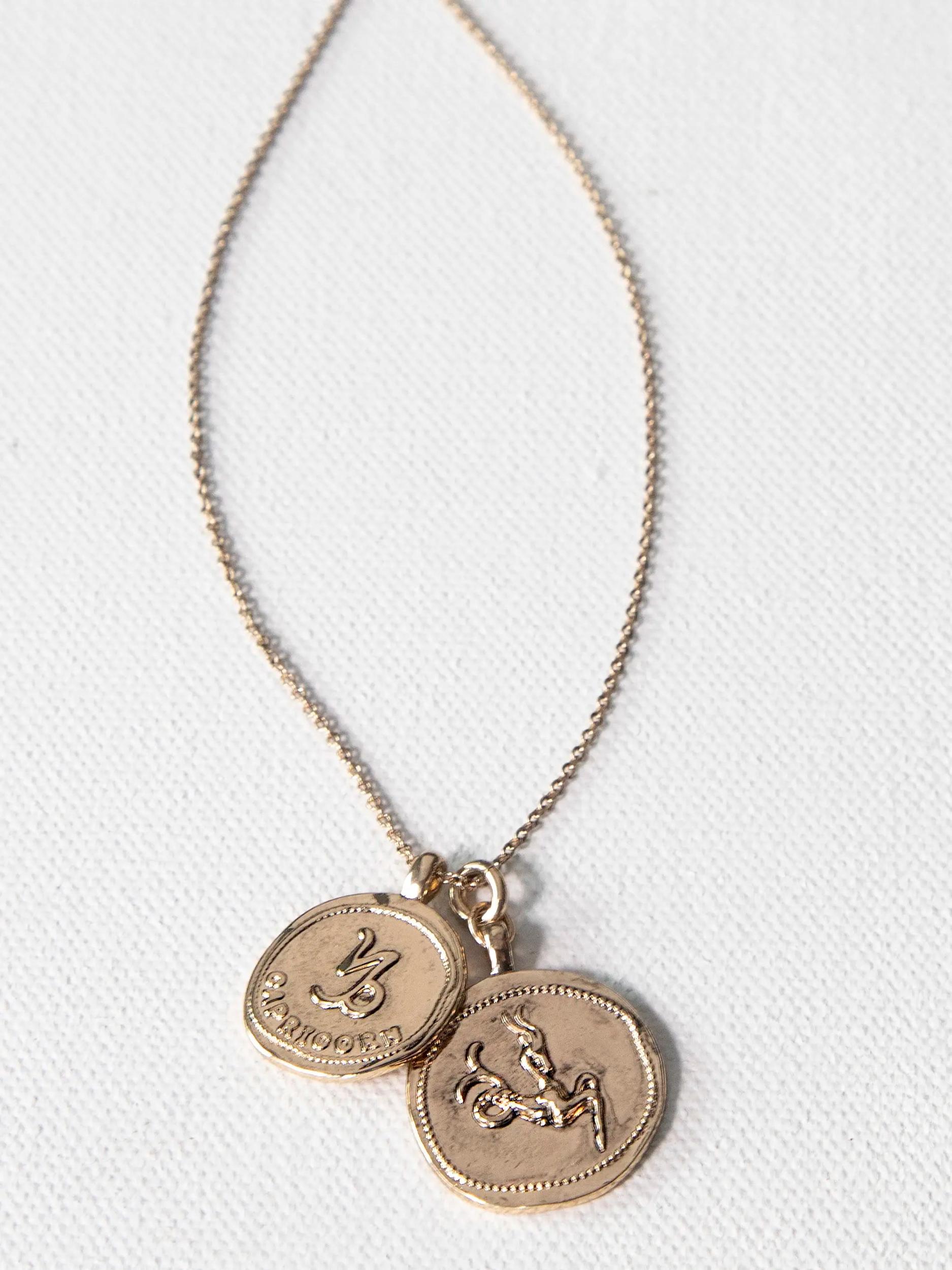 Zodiac Coin Necklace - Capricorn Product Image