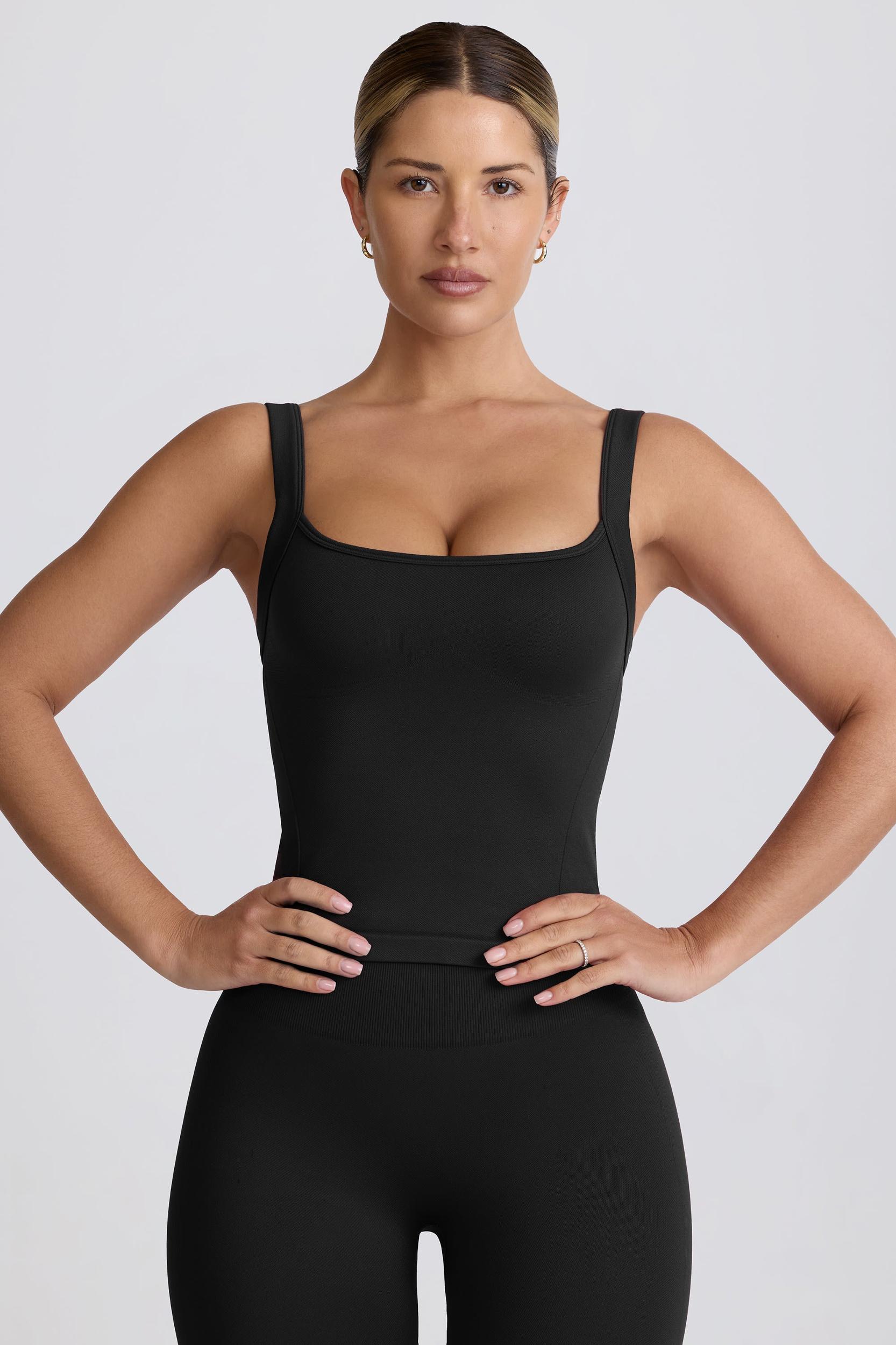 Super Sculpt Seamless Longline Tank Top in Black Product Image