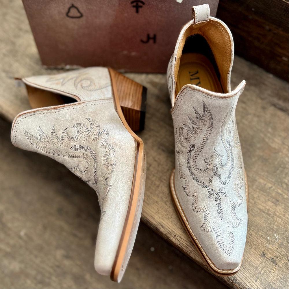 Cream Leather Hold A Grudge Booties Product Image