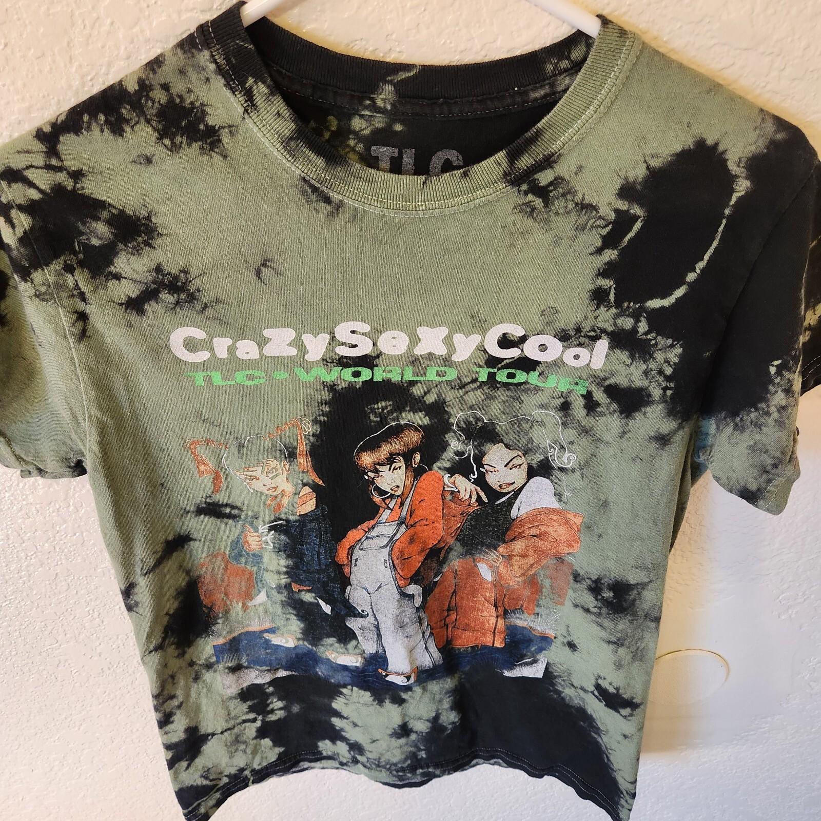 TLC CrazySexyCool Tour Graphic Short Sleeve Tee Shirt Womens Small Green Tie Dye Product Image