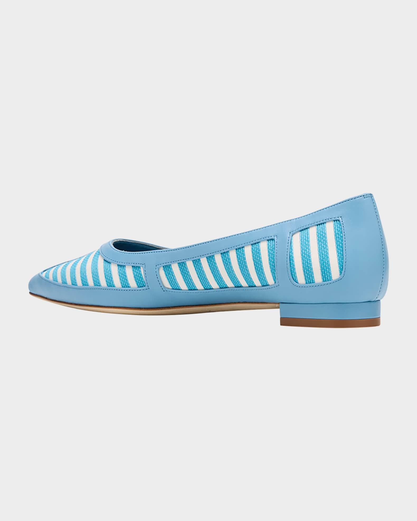 Bicolor Stripe Ballerina Flats Product Image