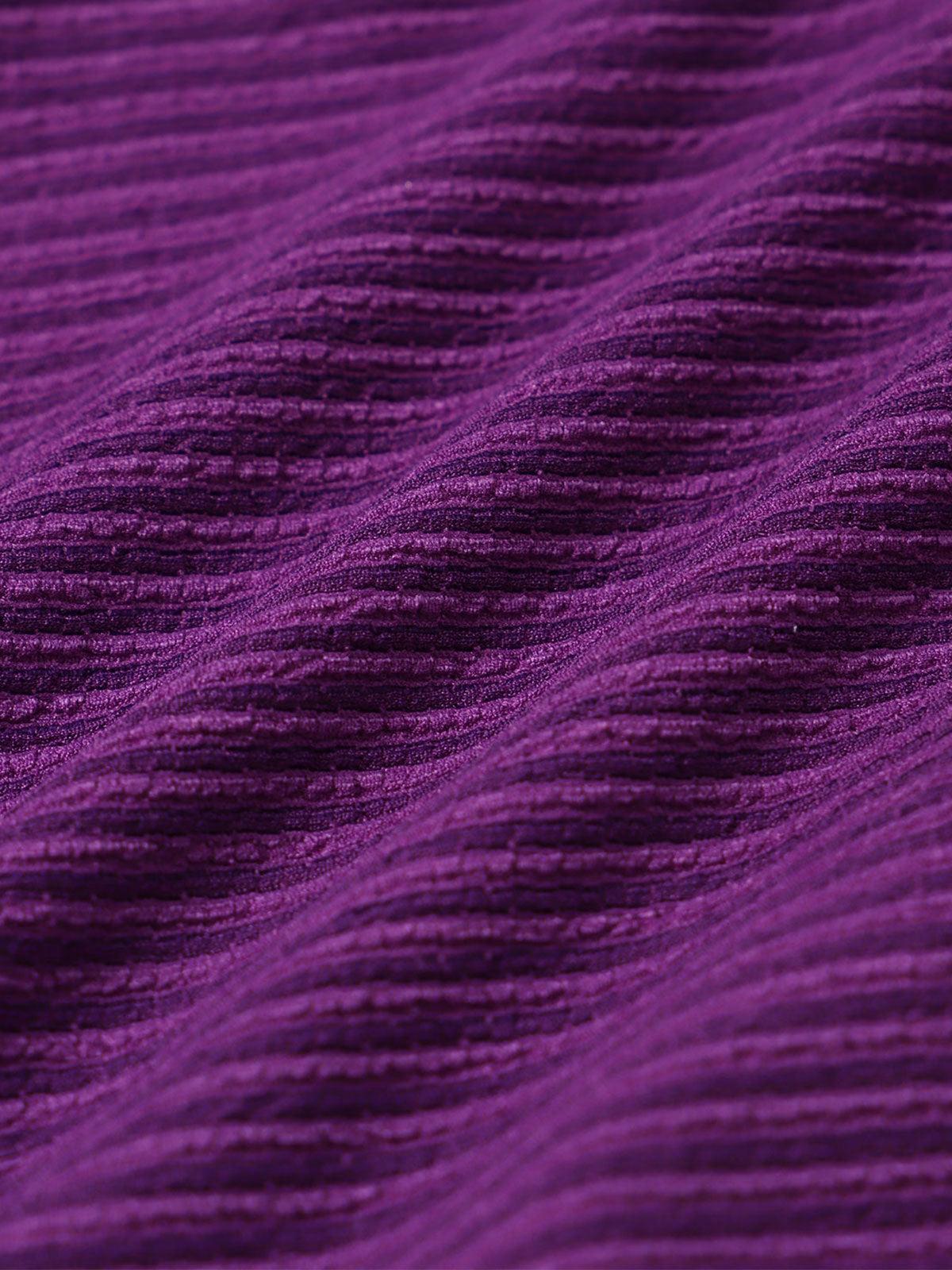 Purple Ruffled Cutout One-Piece Swimsuit Product Image