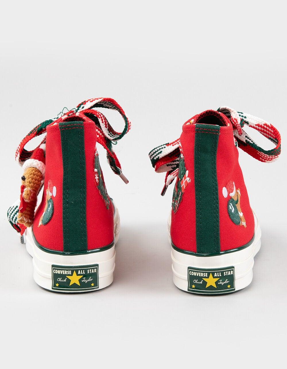 CONVERSE Chuck 70 Christmas High Top Womens Shoes - RED Product Image