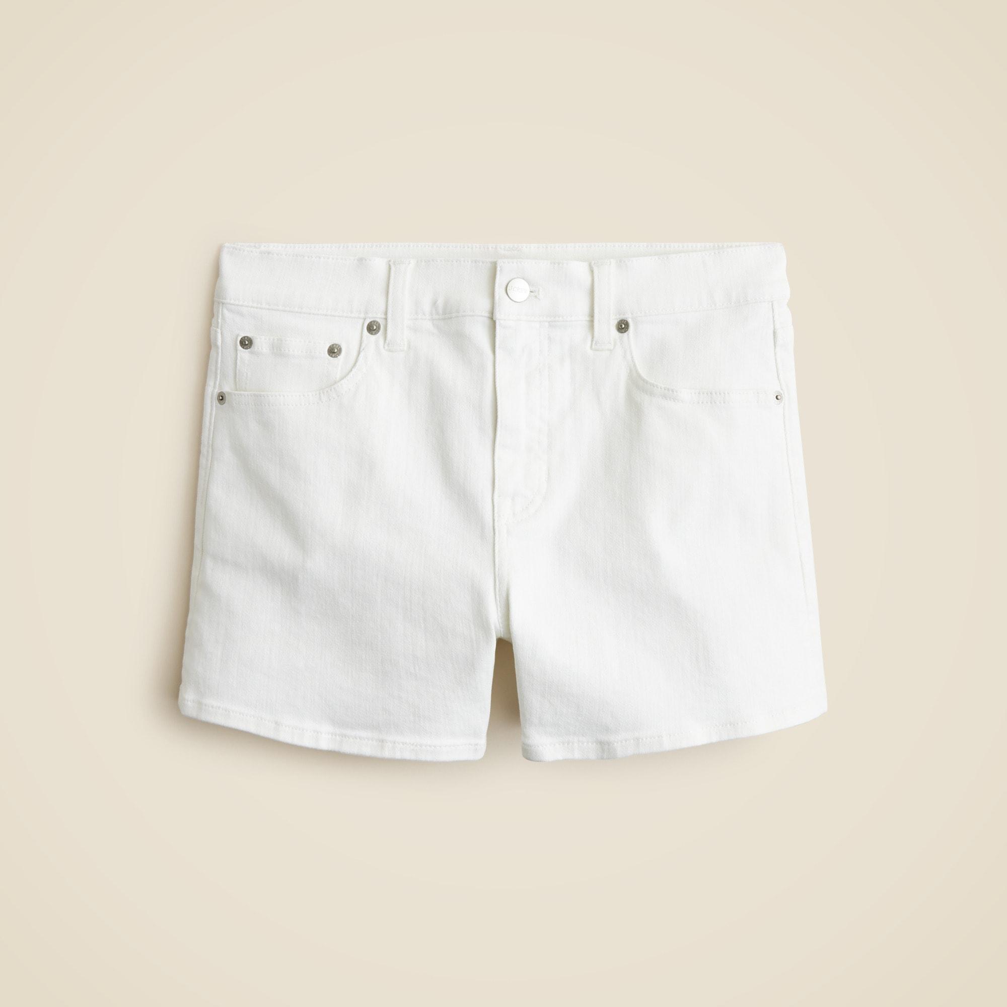 High-rise white denim short Product Image