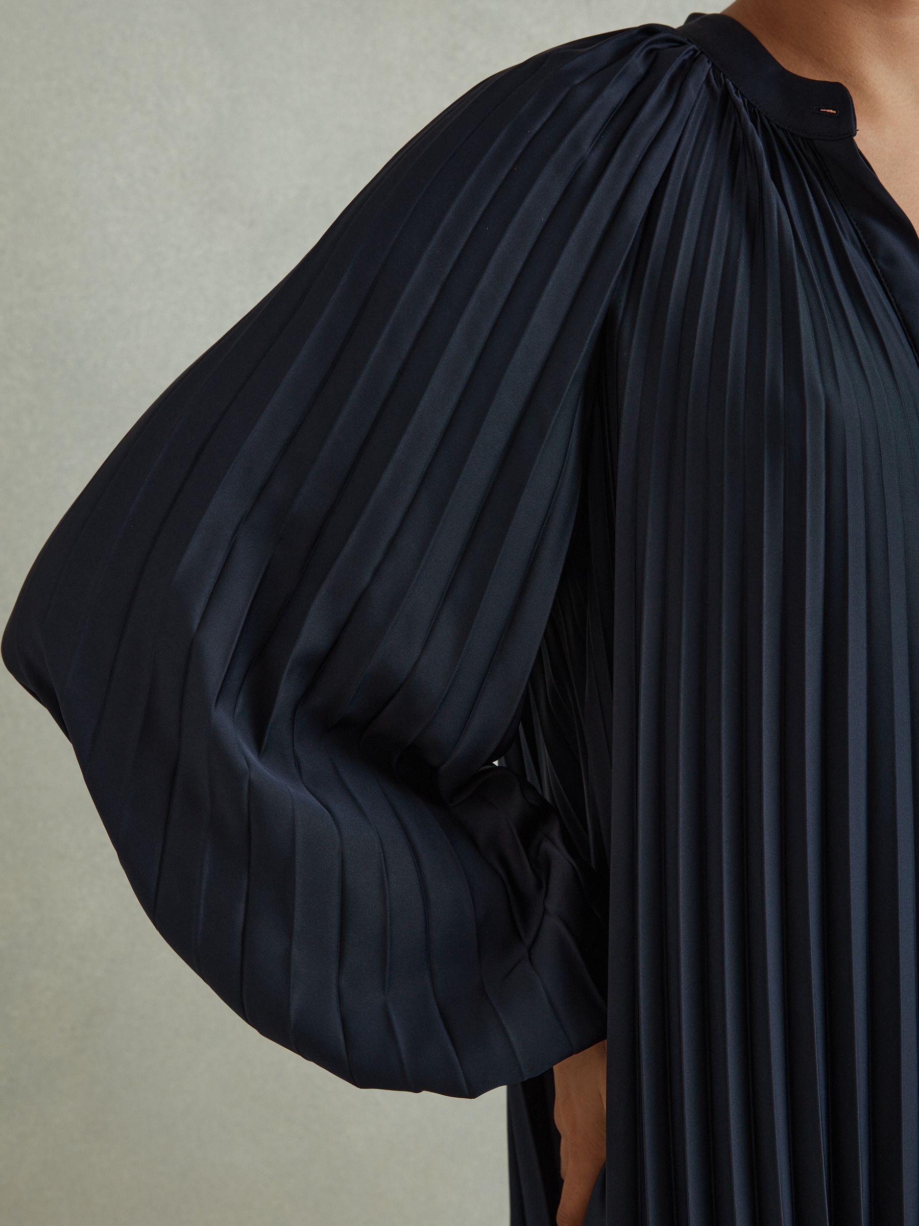 Pleated Colourblock Mini Dress in Navy/Blush Product Image