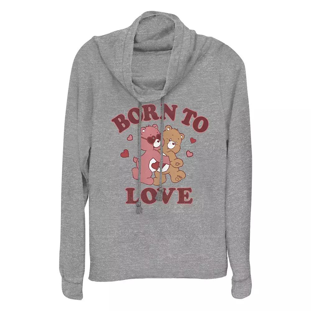 Women's Care Bears Born To Love Cowlneck Graphic Lightweight Long Sleeve,  Product Image