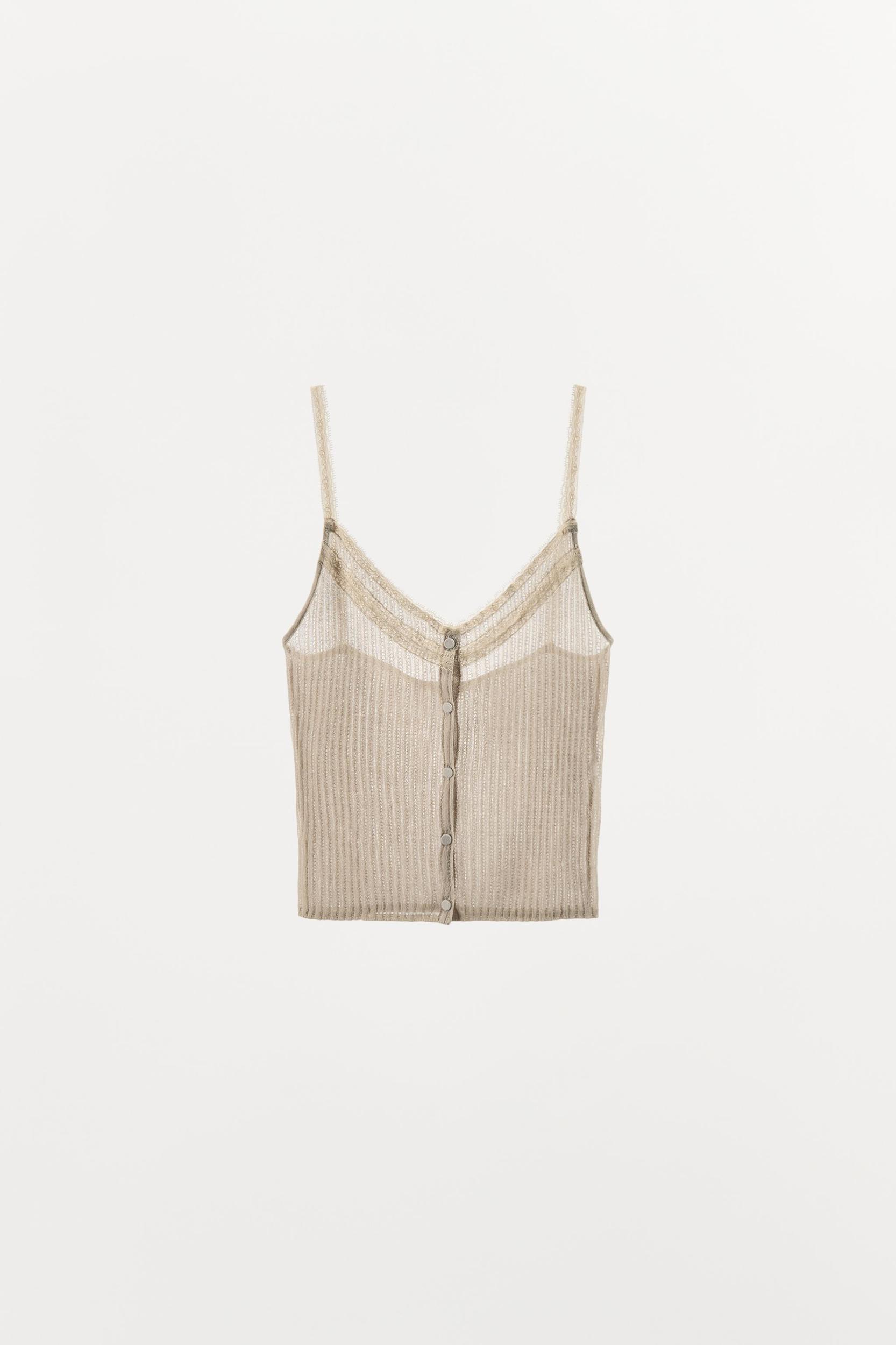 FINE KNIT LACE TOP Product Image