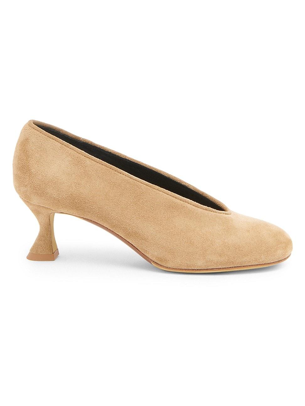 Womens 55MM Suede Duck-Heel Pumps Product Image