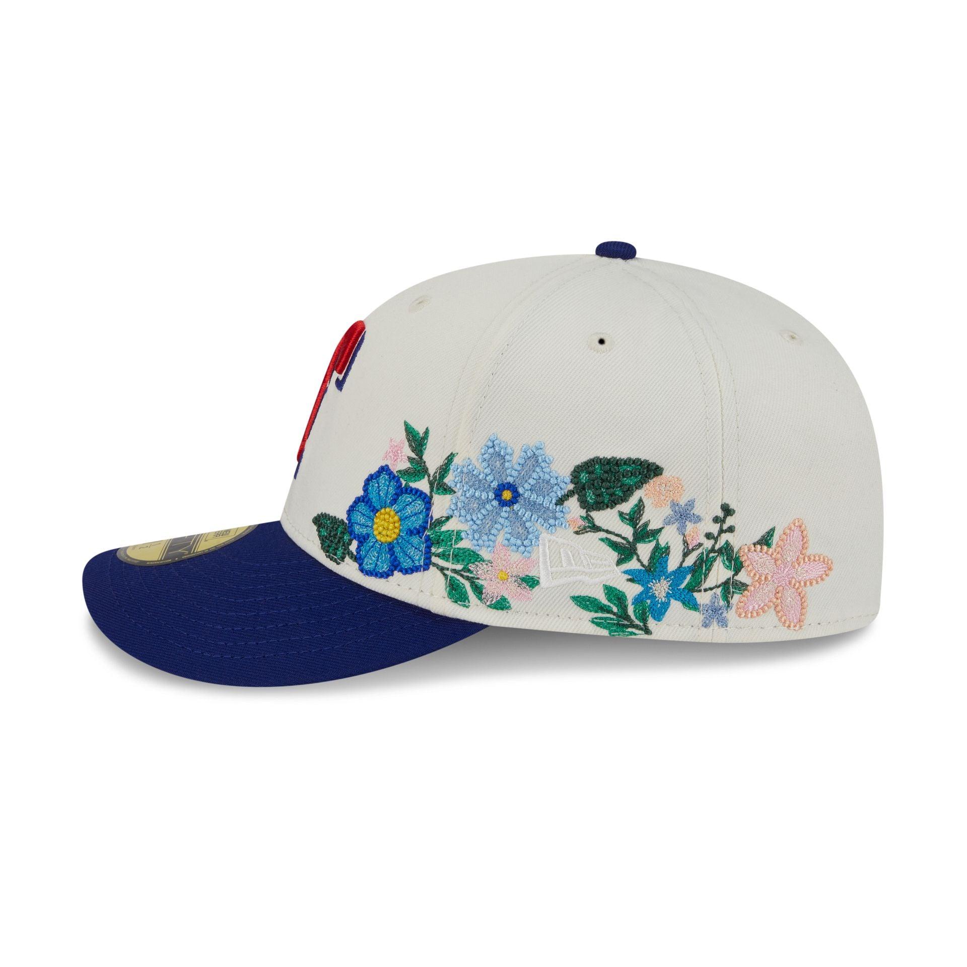 Texas Rangers Tonal Florals White 59FIFTY Fitted Hat Male Product Image
