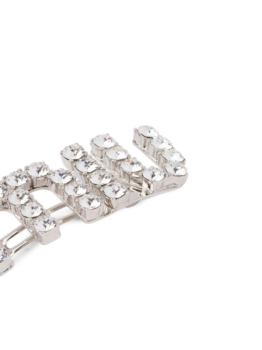 crystal-embellished logo hair clip Product Image