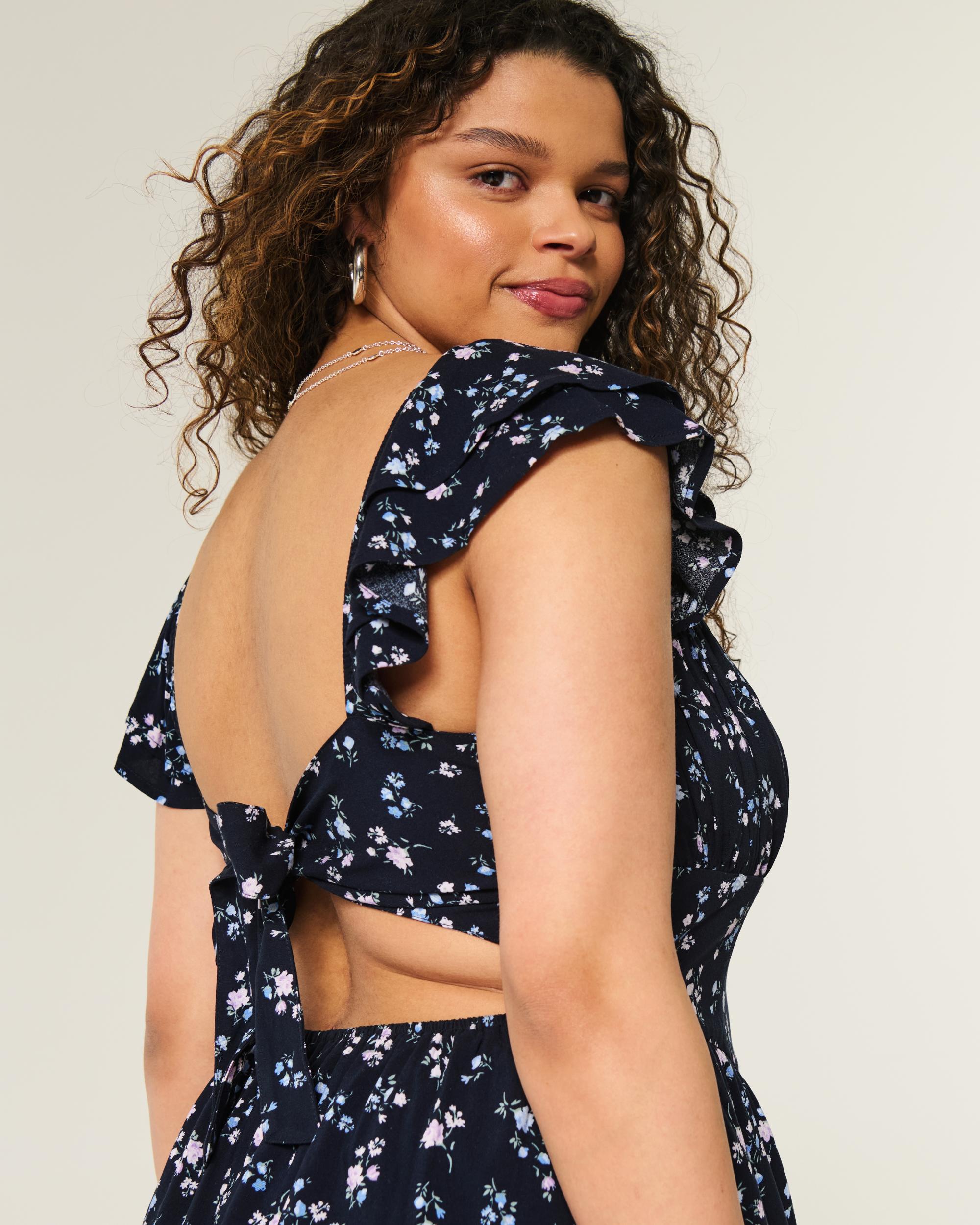 Flutter Sleeve V-Waist Mini Dress Product Image