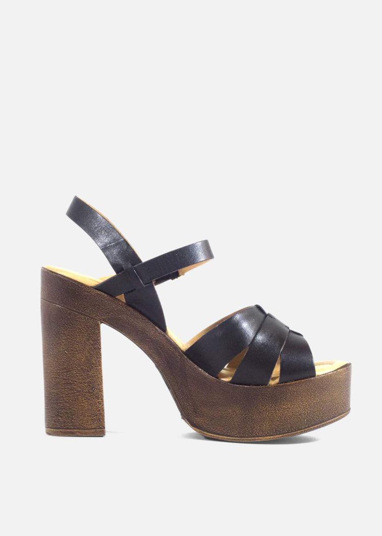 Hollie Wooden Platform Heels Product Image