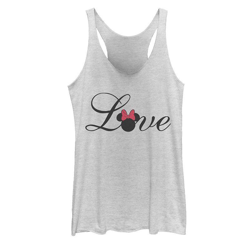 Disney's Mickey And Friends Minnie Love Text Juniors' Racerback Graphic Tank Top, Girl's,  Product Image