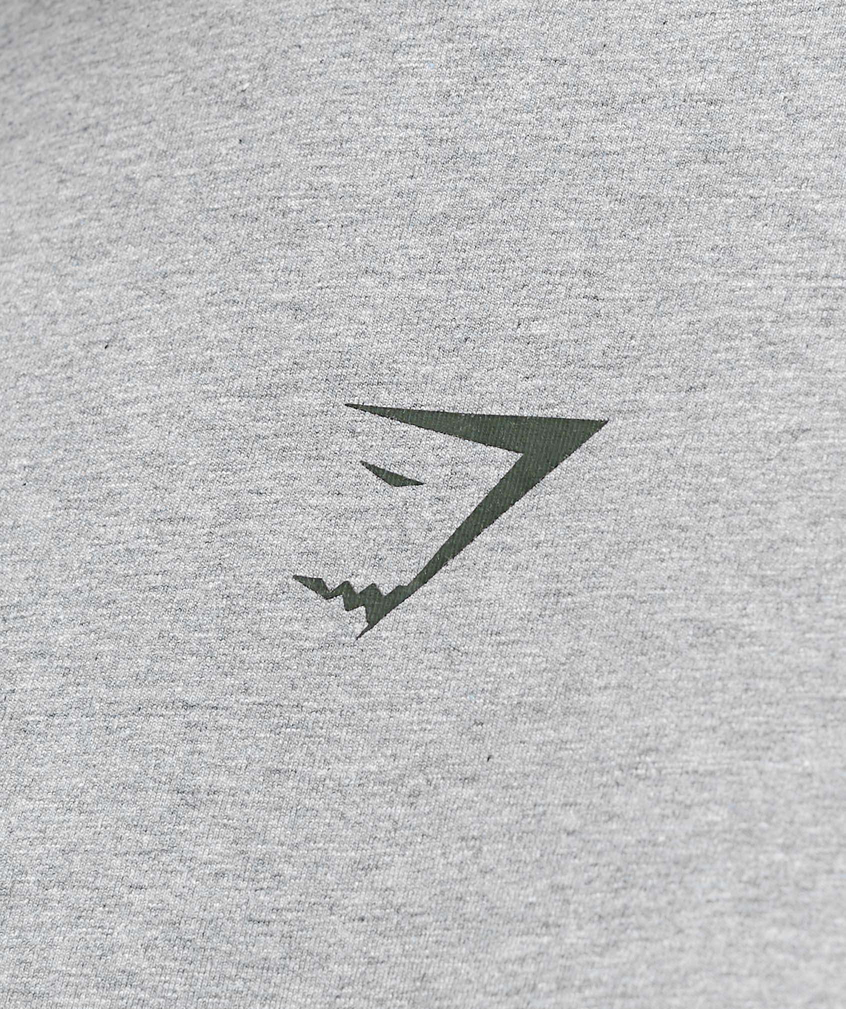 Gymshark Power T-Shirt - Charcoal Core Marl/Trail Green Male Product Image