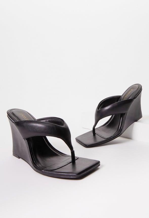 JustFab Margaux Platform Loafer Pump Womens Black/ White Size 8.5 Product Image