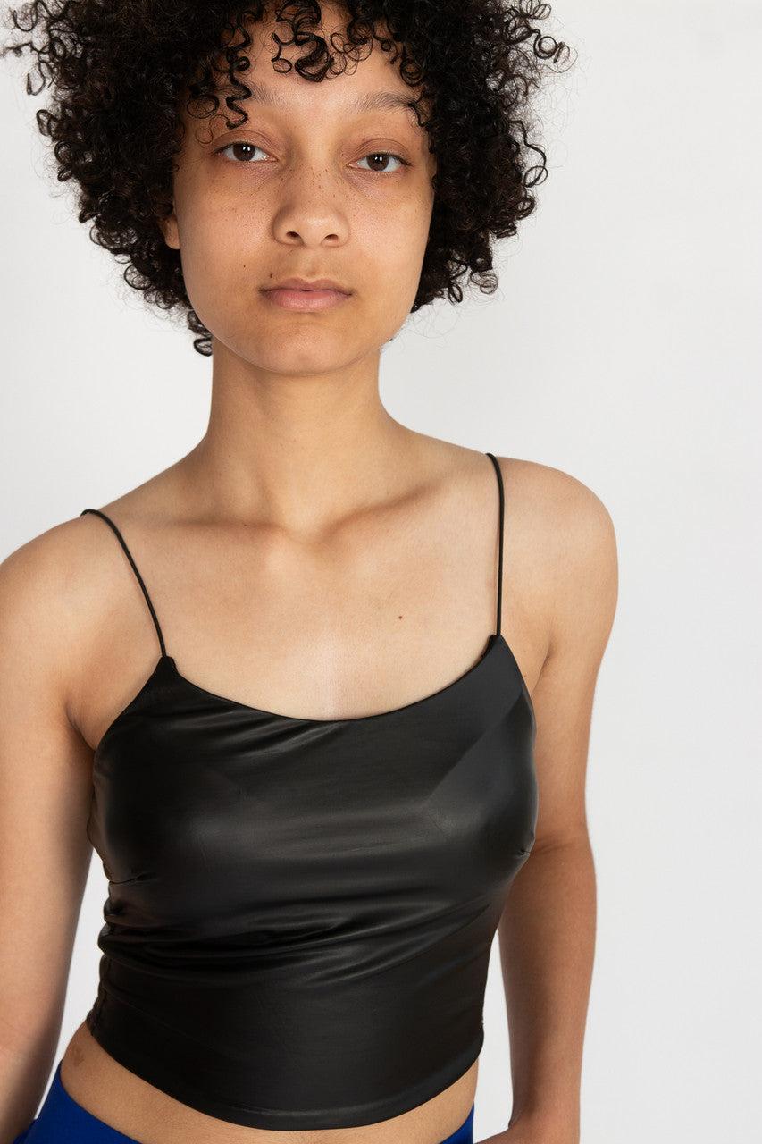 Pleather Cropped Tank Product Image
