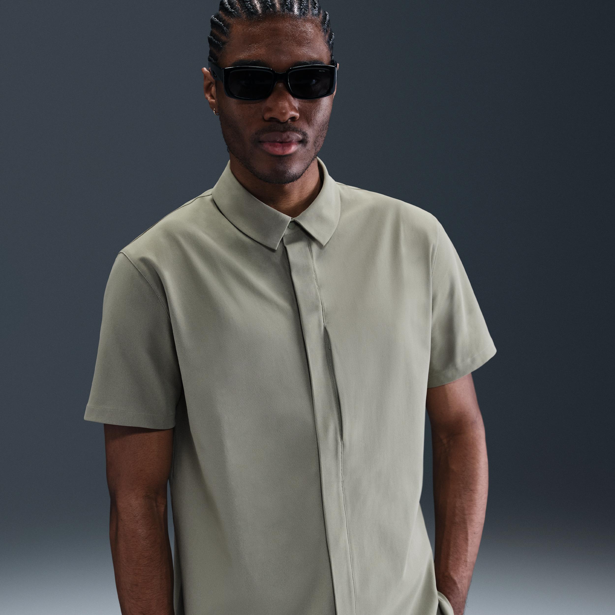 Nike Mens 24.7 PerfectStretch Dri-FIT Short-Sleeve Snap-Down Top | HQ6958-320 Product Image