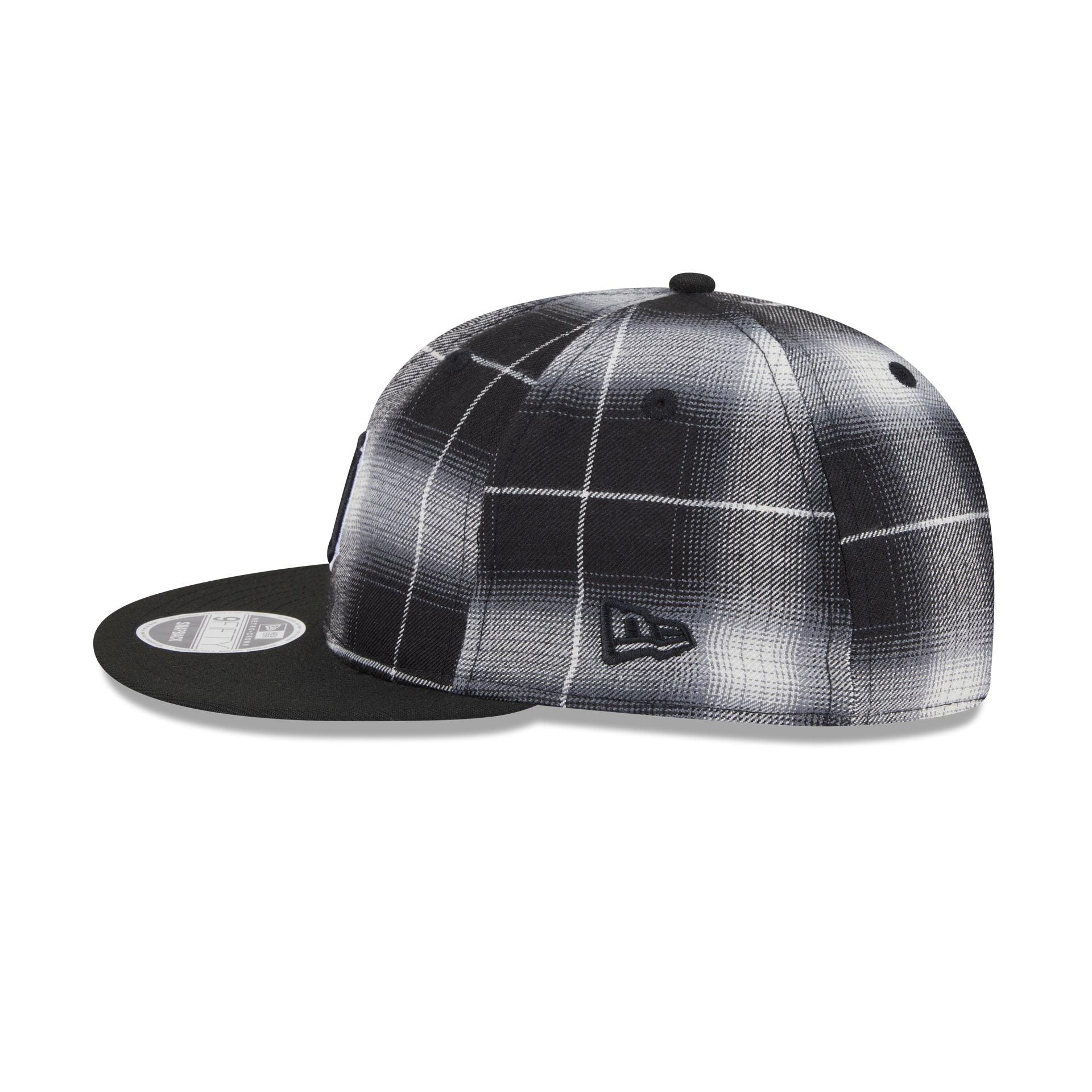 Detroit Tigers Black and White Plaid Retro Crown 9FIFTY Snapback Hat Male Product Image