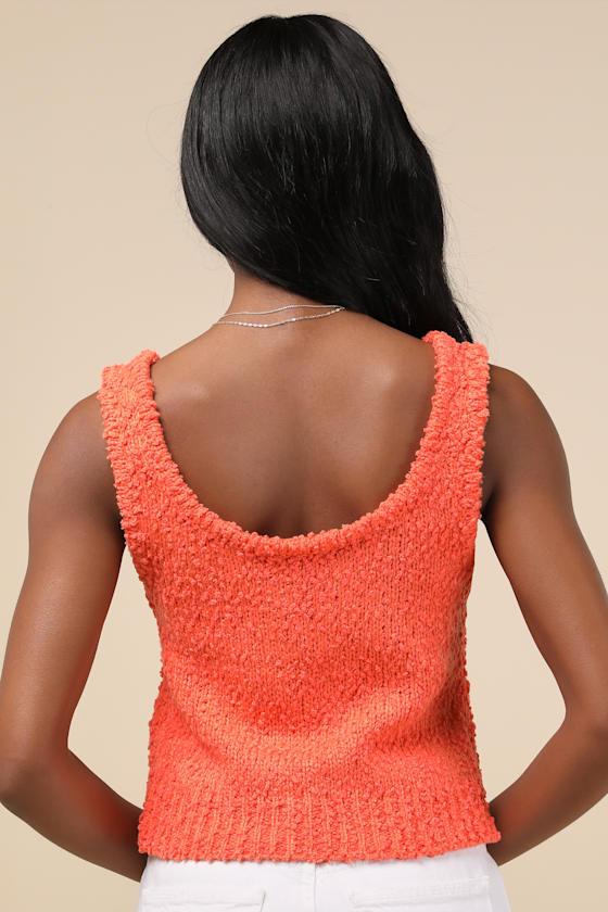 Easily the Cutest Orange Knit Cropped Tank Top Product Image